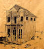 ghost town on brown paper