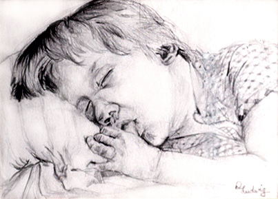 drawing boy sleeping